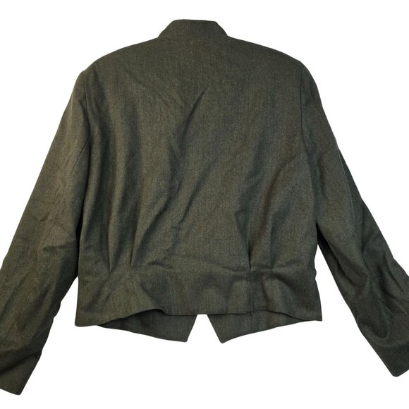 Military Style Jacket Olive Green Worsted Wool Size 14 David Brooks Deadstock - Picture 8 of 11